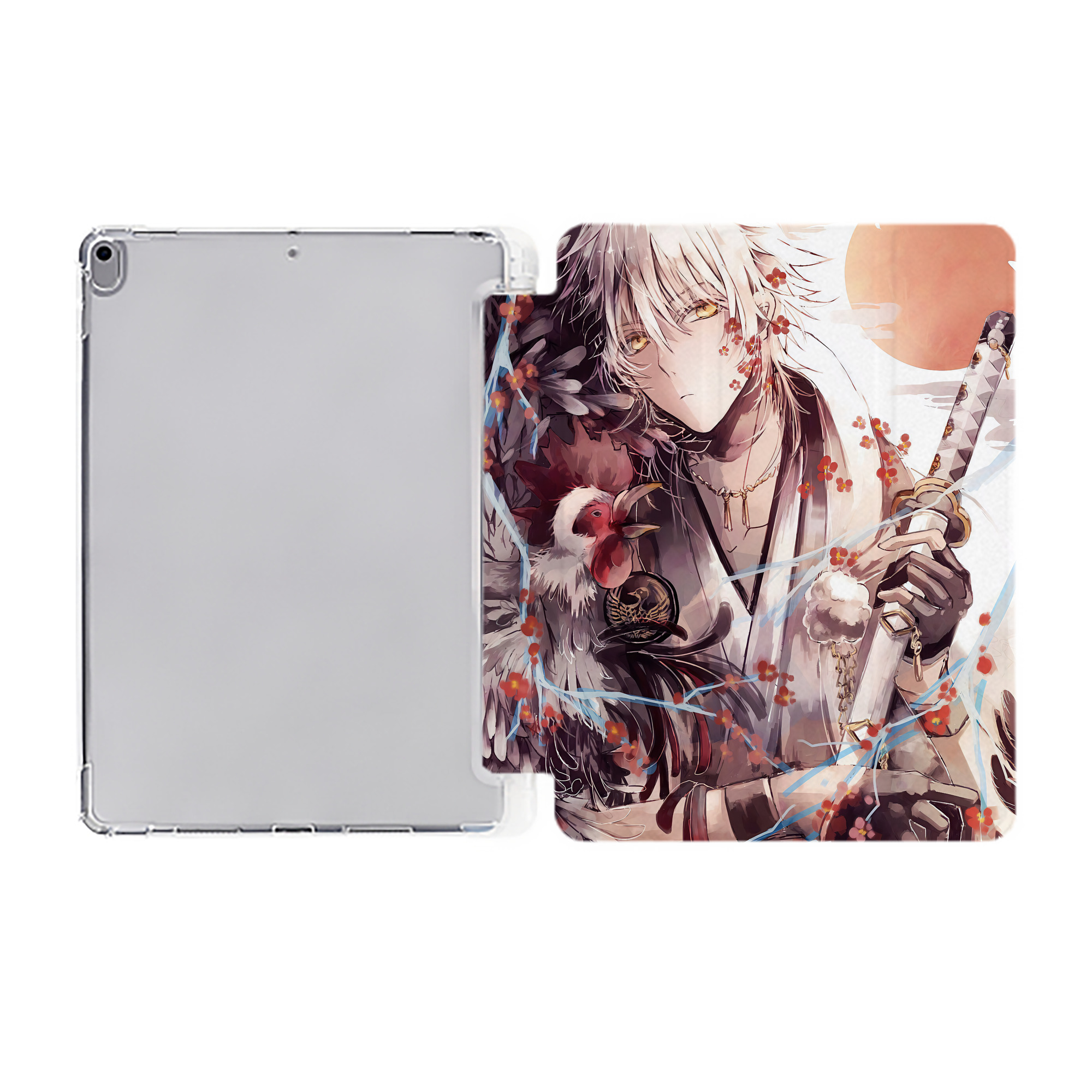 刀剣乱舞 Touken Ranbu IPad ケース ペン収納付き 三つ折りスタンド PUレザー×シリコン 対応機種9.5/10.5/10.9インチ
